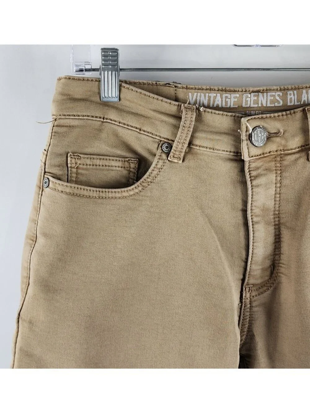 Vintage Genes Black Shorts Mens 28 Tan Slim Fit Short (28x12)